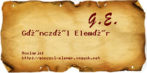 Gönczöl Elemér névjegykártya